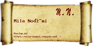 Mile Noémi névjegykártya